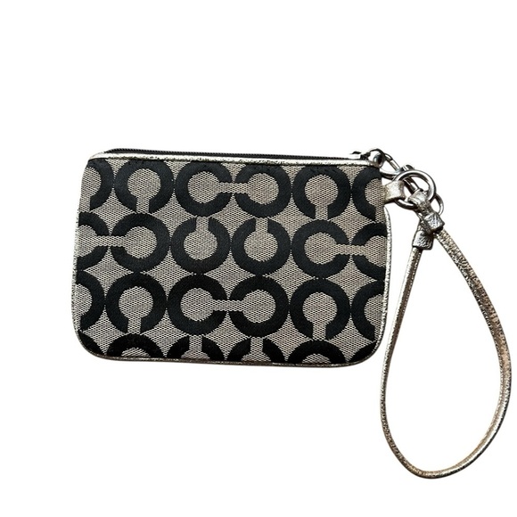 Coach Poppy Wristlet in Brown and Tan Mono Jaquard - Picture 4 of 10